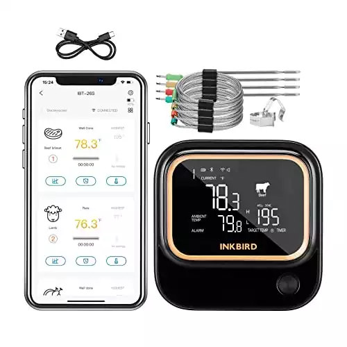 5Ghz Wifi &Amp; Bluetooth 5.1 Inkbird Smart Meat Thermometer
