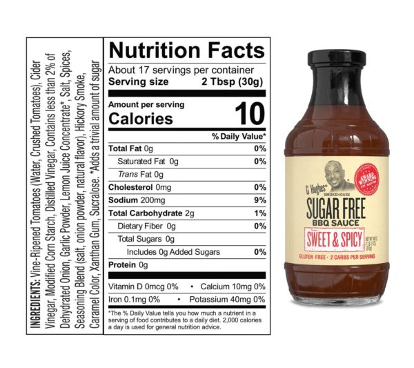 G Hughes Sugar-Free Sweet & Spicy BBQ Sauce – Bold, Tangy & Guilt-Free