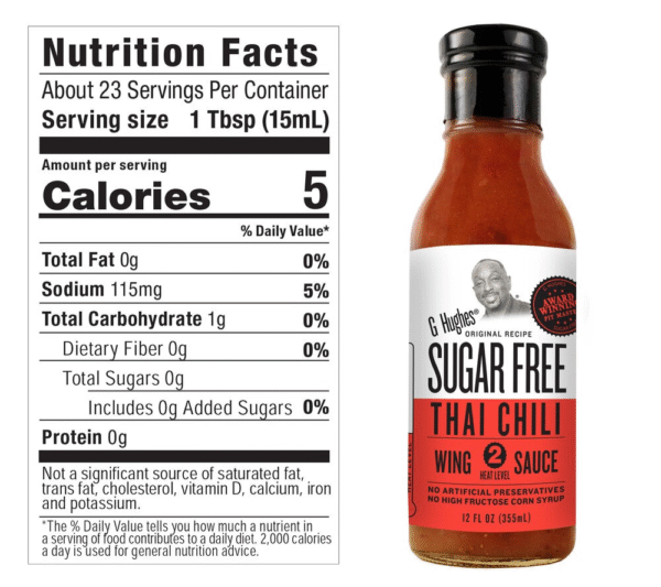 G Hughes Sugar-Free Thai Chili Wing Sauce – Sweet Heat with a Guilt-Free Kick